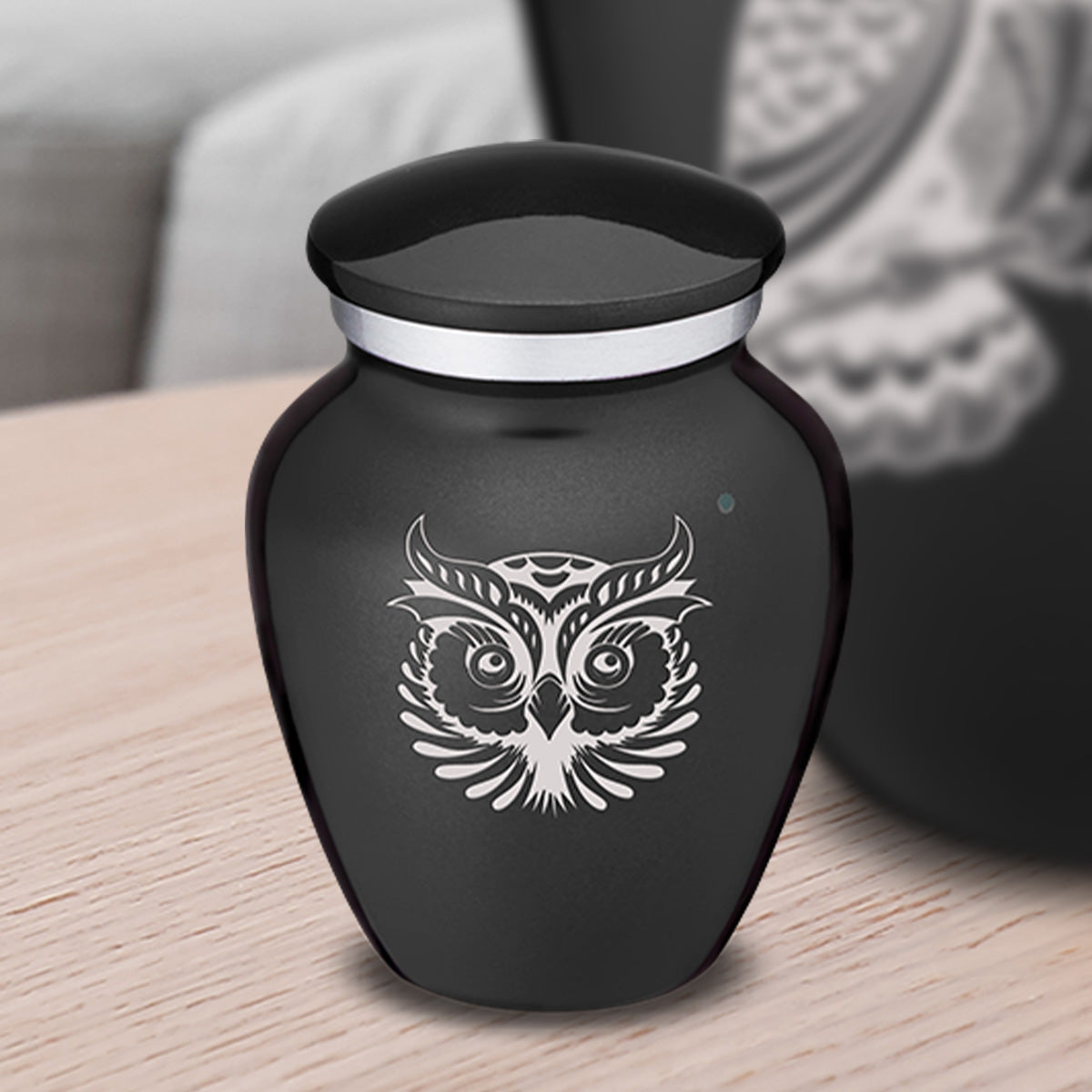 Keepsake Embrace Charcoal Owl Cremation Urn
