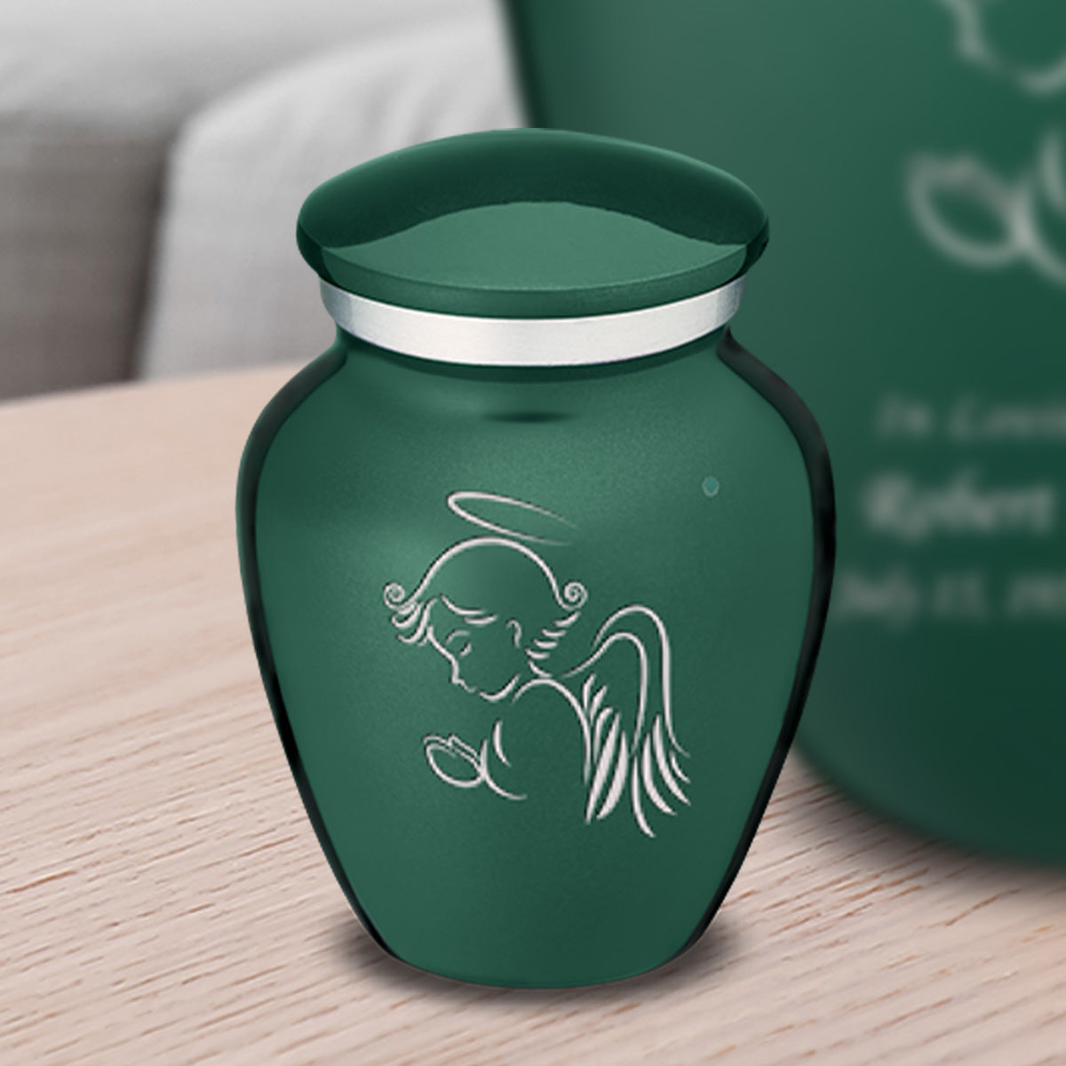 Keepsake Embrace Green Angel Cremation Urn