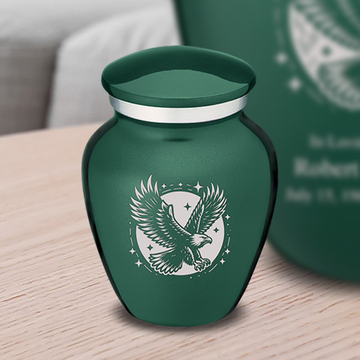 Keepsake Embrace Green Flying Eagle Cremation Urn