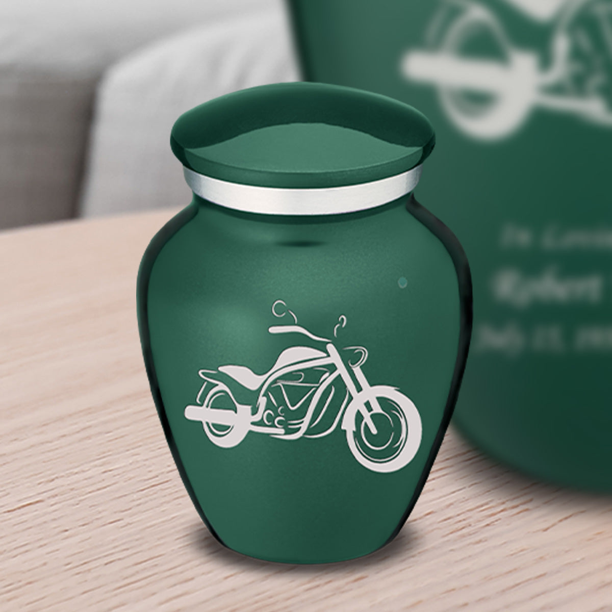 Keepsake Embrace Green Motorcycle Cremation Urn