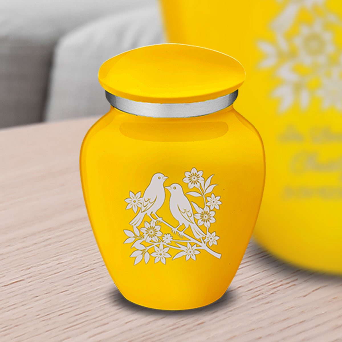 Keepsake Embrace Yellow Songbirds Cremation Urn