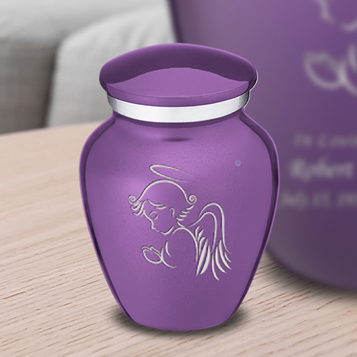 Keepsake Embrace Purple Angel Cremation Urn