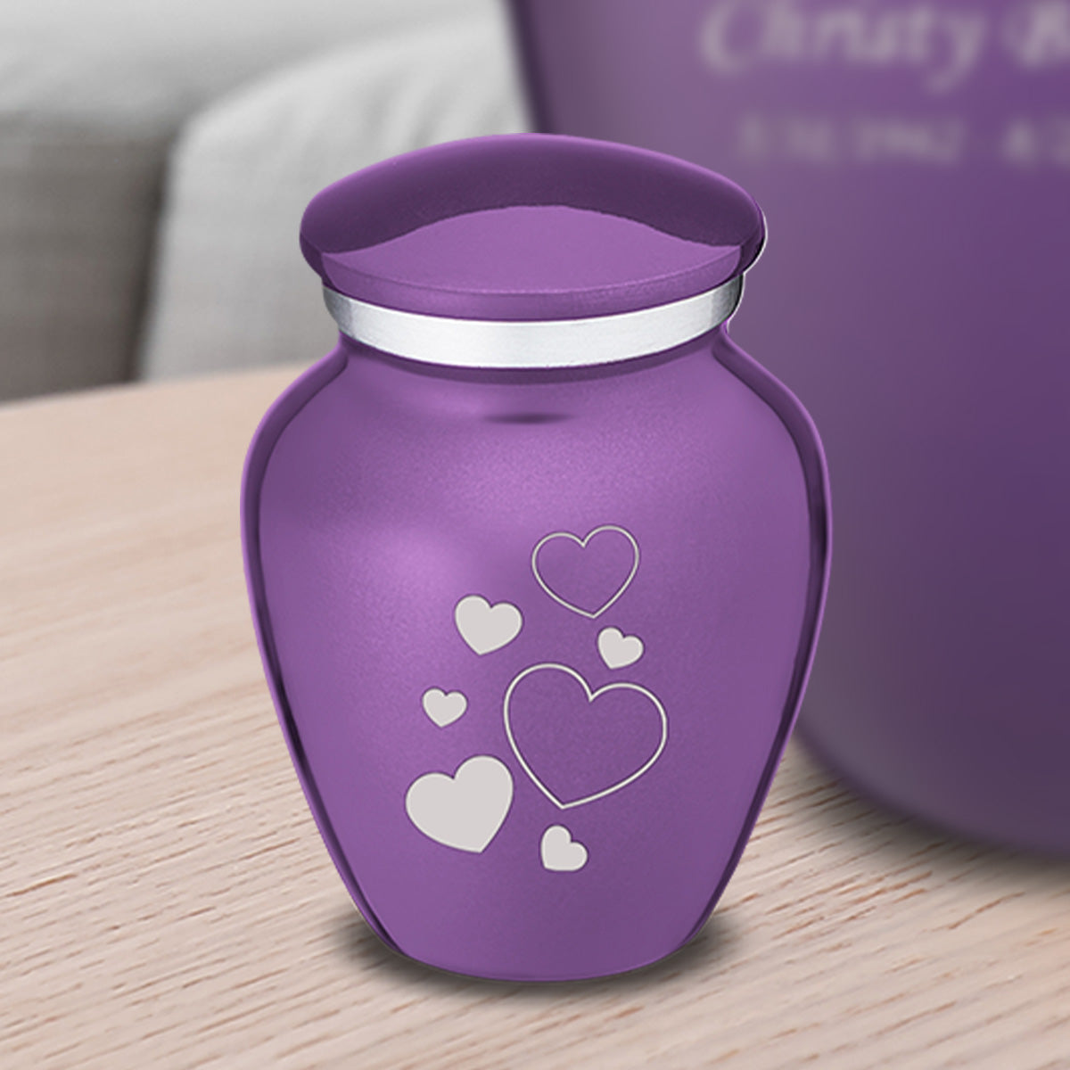 Keepsake Embrace Purple Floating Heart Cremation Urn