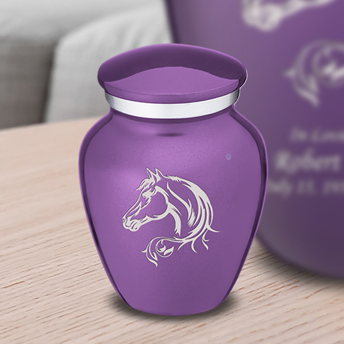 Keepsake Embrace Purple Horse Cremation Urn
