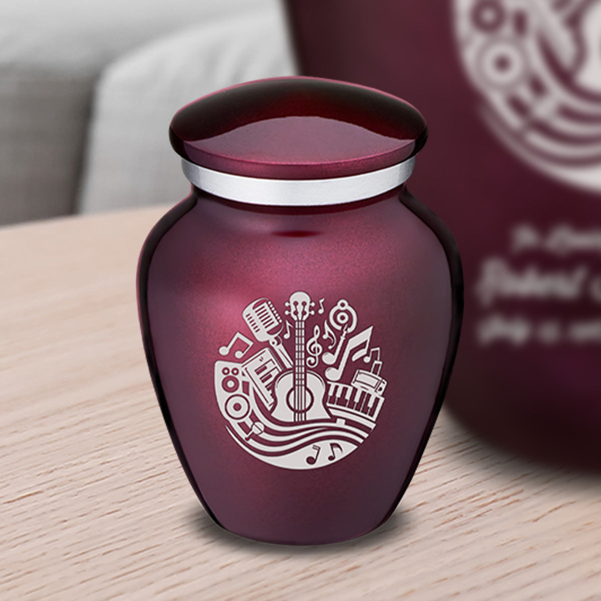 Keepsake Embrace Cherry Purple Music Cremation Urn