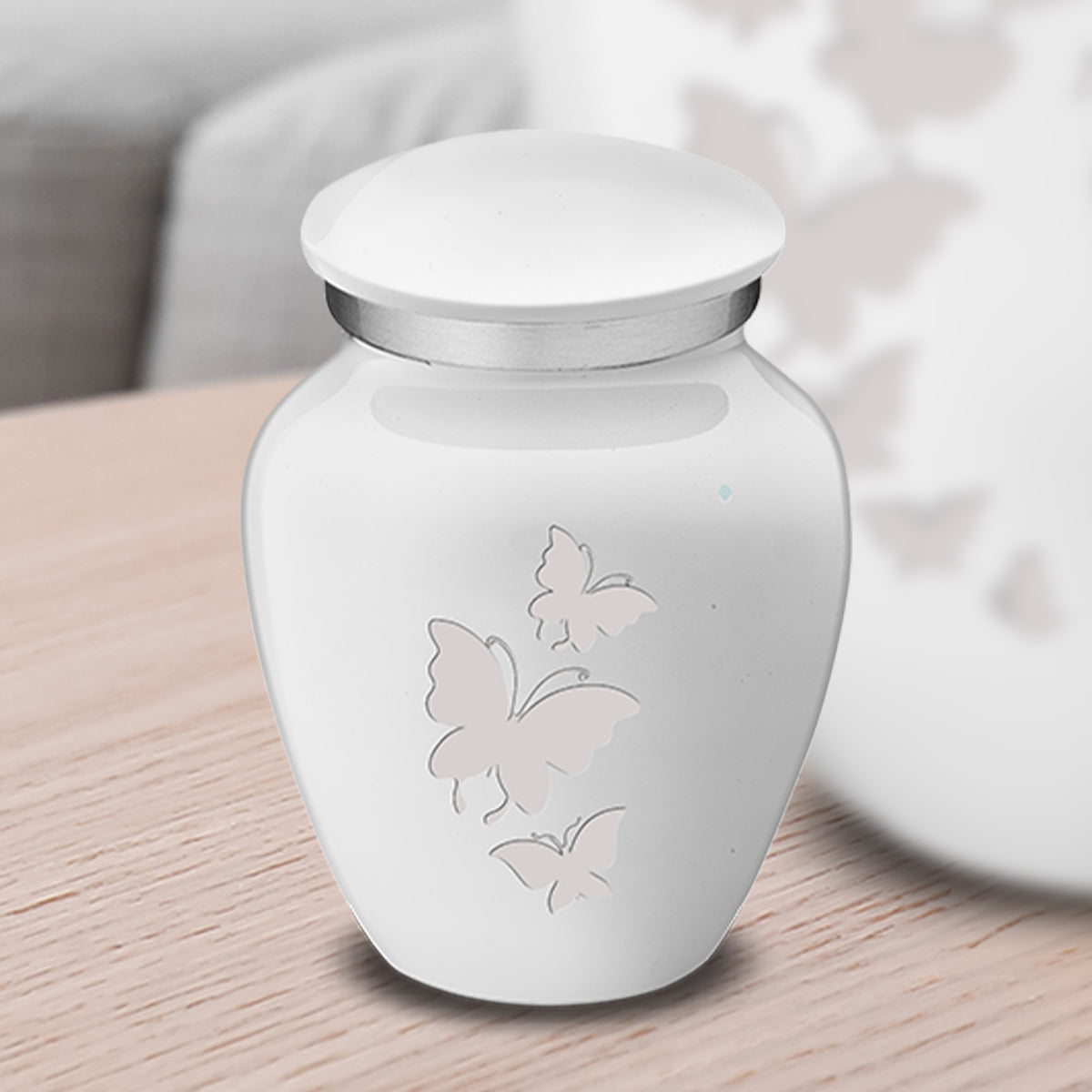 Keepsake Embrace White Butterflies Cremation Urn