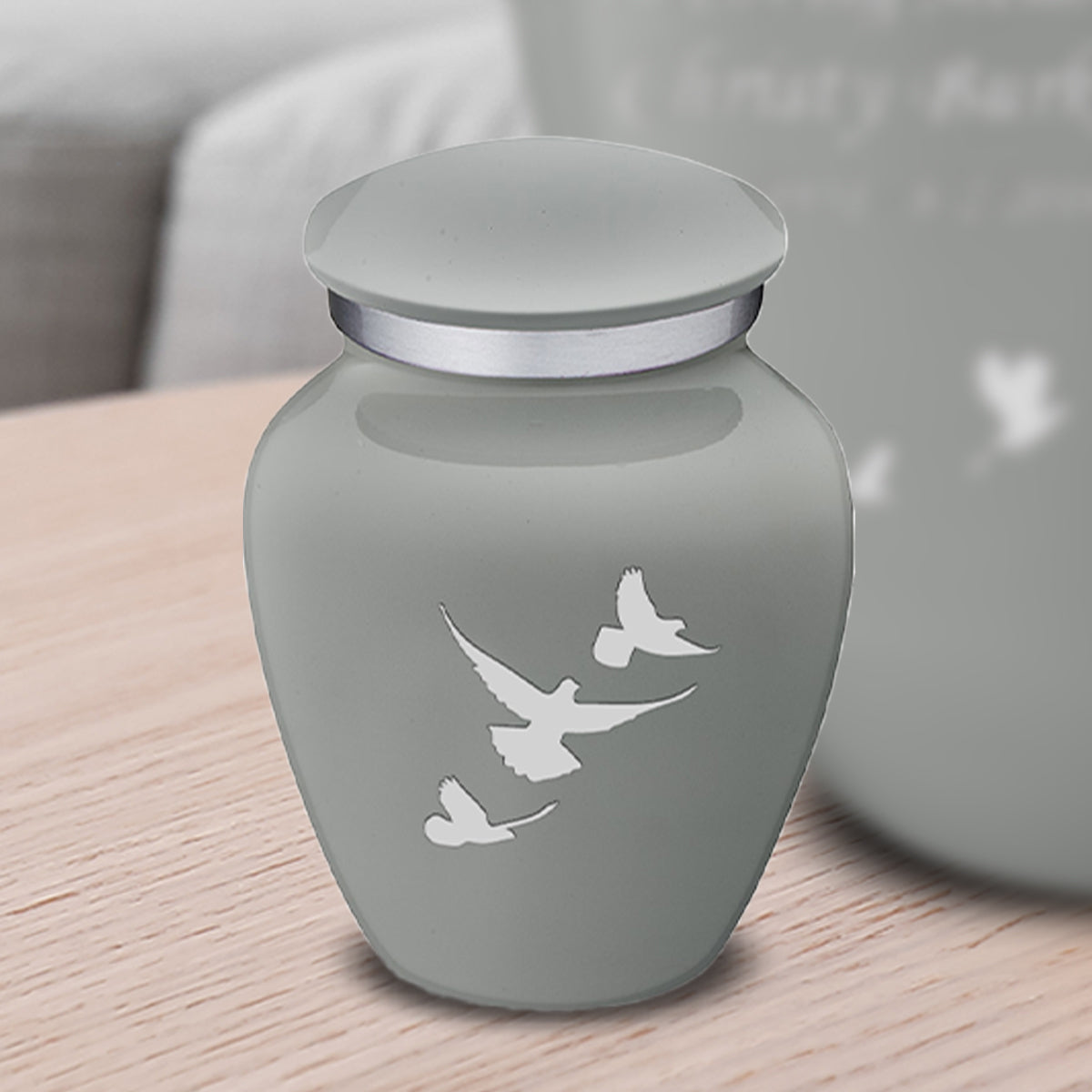 Keepsake Embrace Slate Grey Doves Cremation Urn