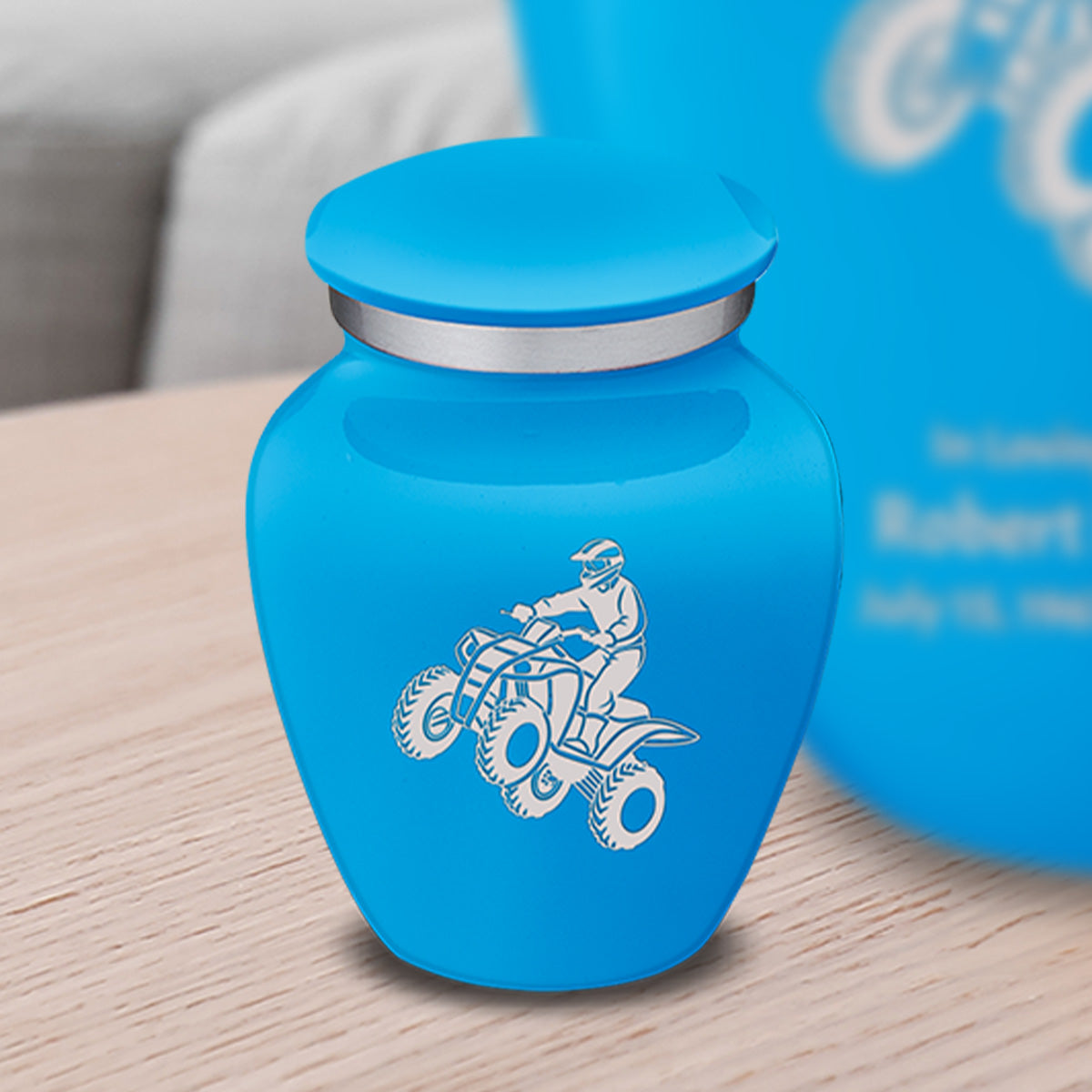 Keepsake Embrace Racing Blue ATV Cremation Urn