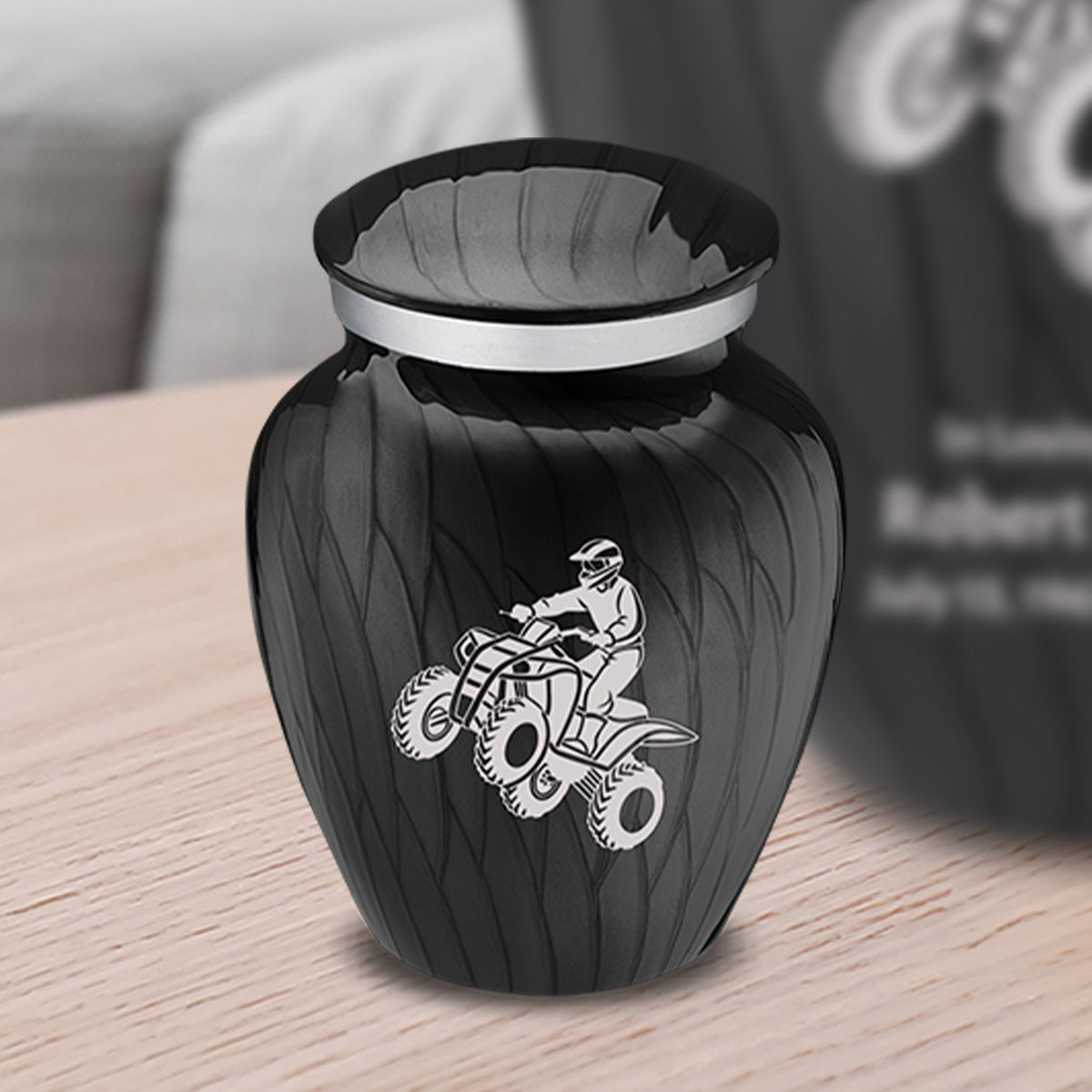 Keepsake Embrace Pearl Black ATV Cremation Urn