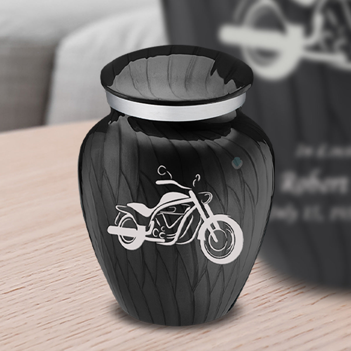 Keepsake Embrace Pearl Black Motorcycle Cremation Urn
