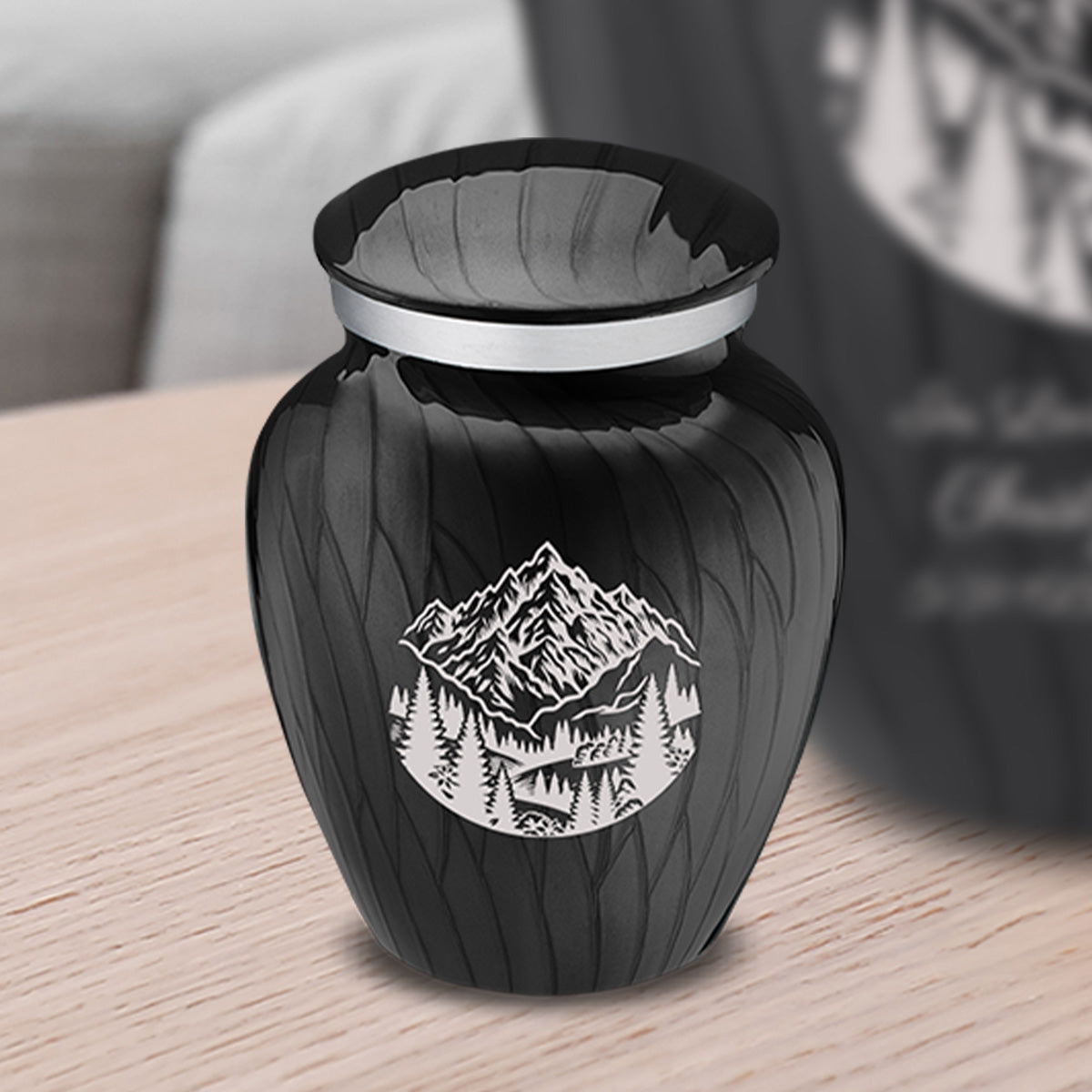 Keepsake Embrace Pearl Black Rocky Mountains Cremation Urn