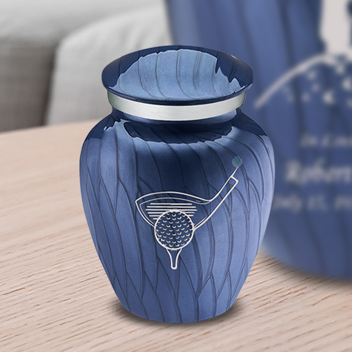 Keepsake Embrace Pearl Cobalt Blue Golf Cremation Urn