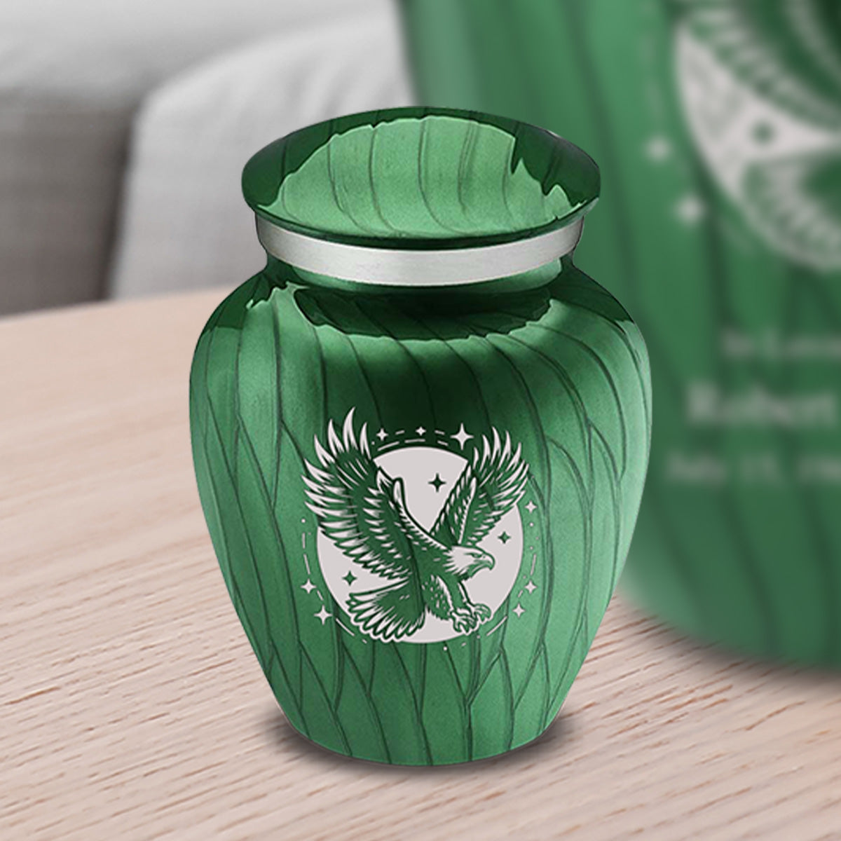 Keepsake Embrace Pearl Green Flying Eagle Cremation Urn