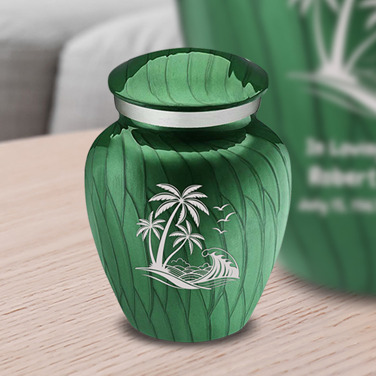 Keepsake Embrace Pearl Green Palm Beach Cremation Urn