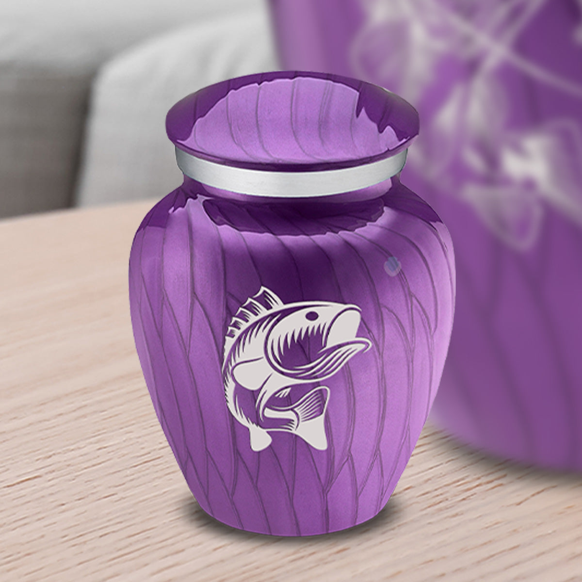Keepsake Embrace Pearl Purple Fish Cremation Urn