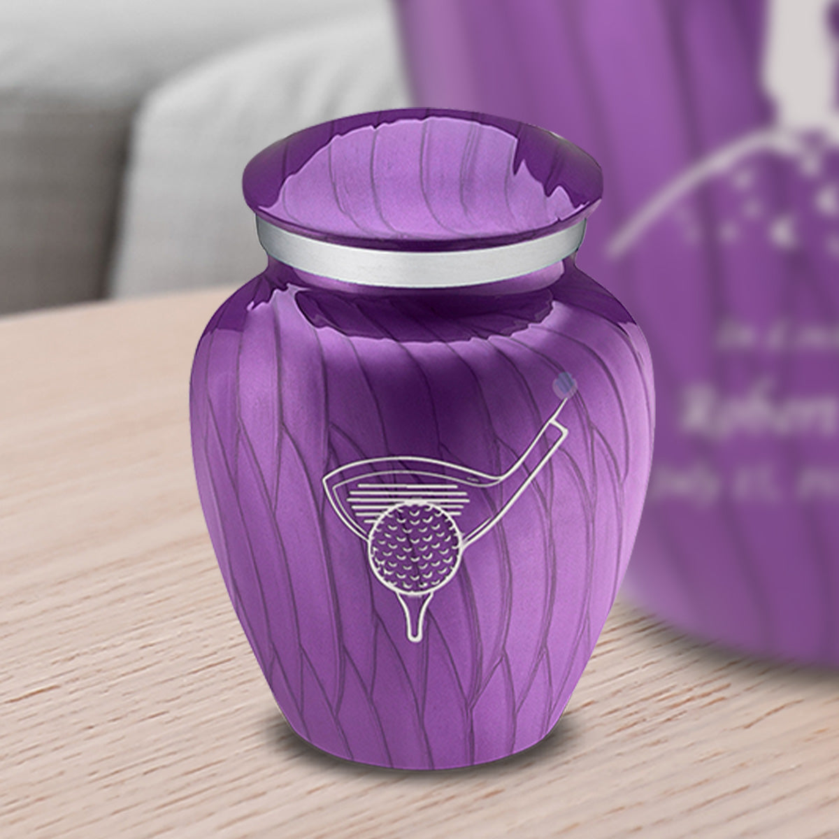 Keepsake Embrace Pearl Purple Golf Cremation Urn