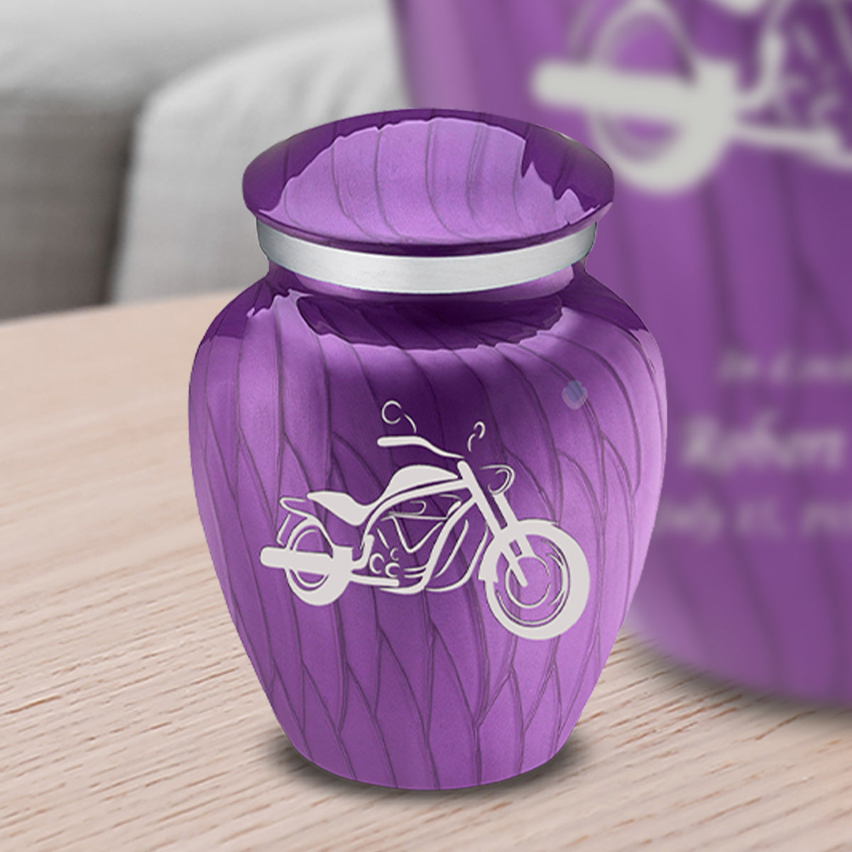 Keepsake Embrace Pearl Purple Motorcycle Cremation Urn