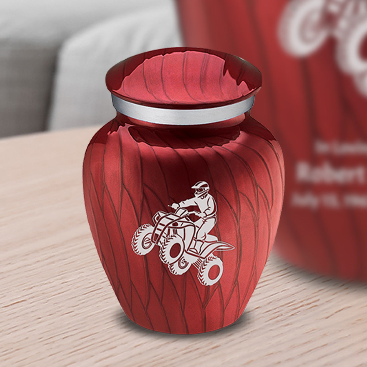 Keepsake Embrace Pearl Candy Red ATV Cremation Urn