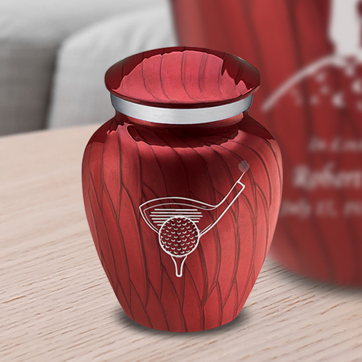Keepsake Embrace Pearl Candy Red Golf Cremation Urn