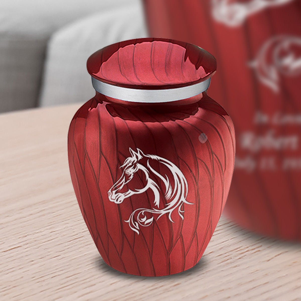Keepsake Embrace Pearl Candy Red Horse Cremation Urn
