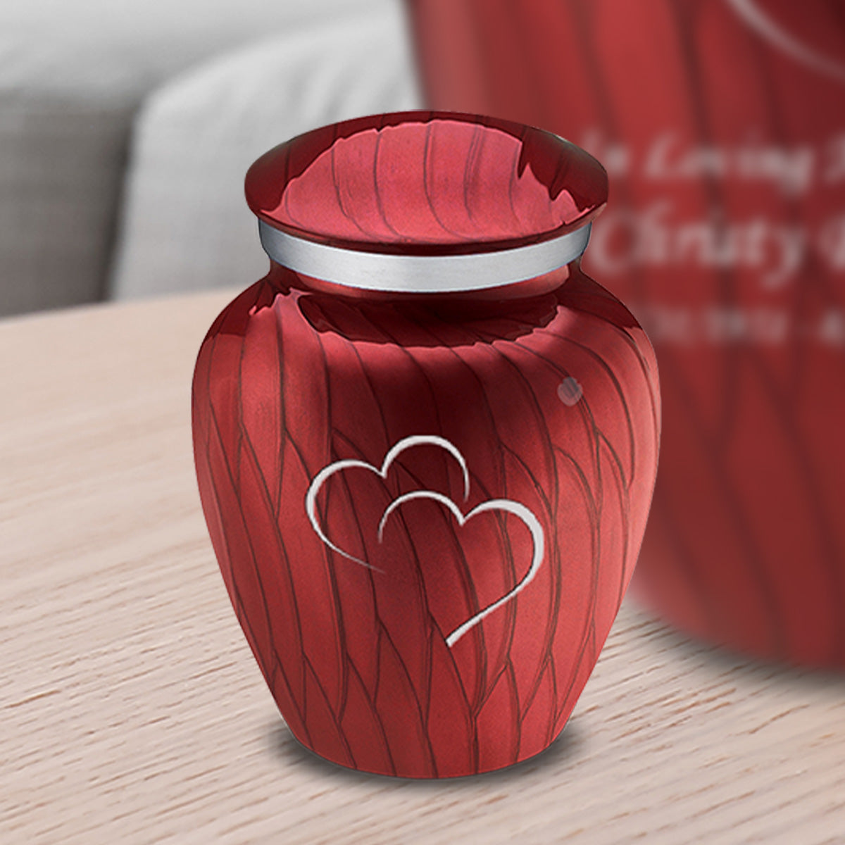 Keepsake Embrace Pearl Candy Red Hearts Cremation Urn