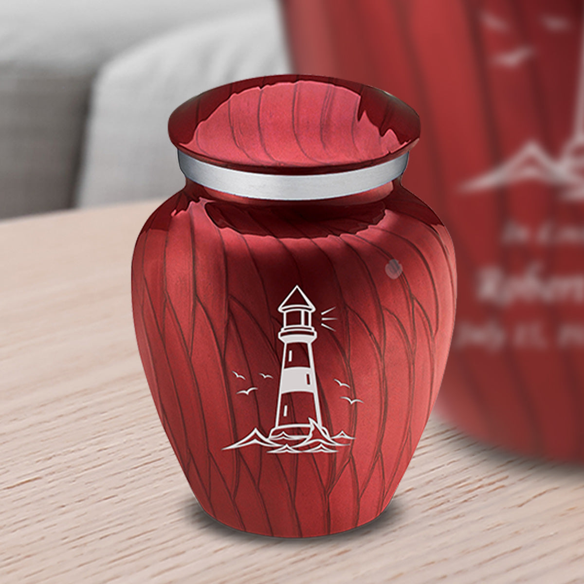 Keepsake Embrace Pearl Candy Red Lighthouse Cremation Urn