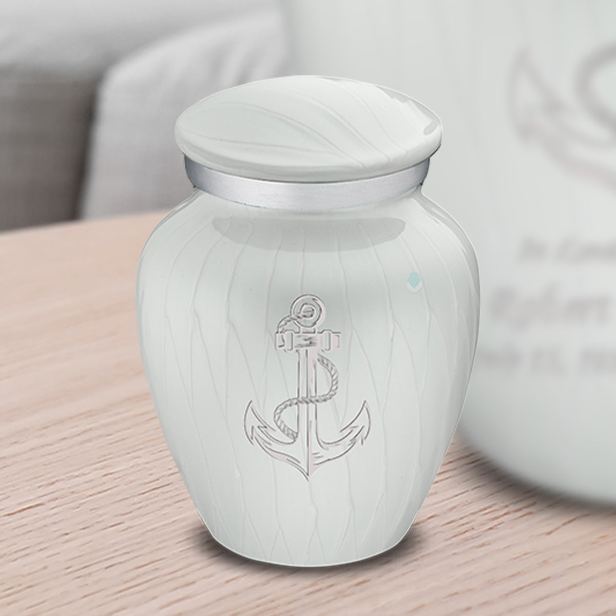 Keepsake Embrace Pearl White Anchor Cremation Urn