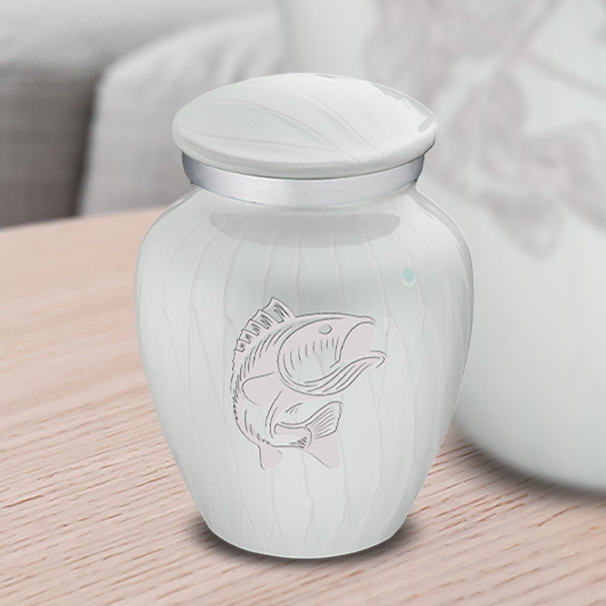 Keepsake Embrace Pearl White Fish Cremation Urn
