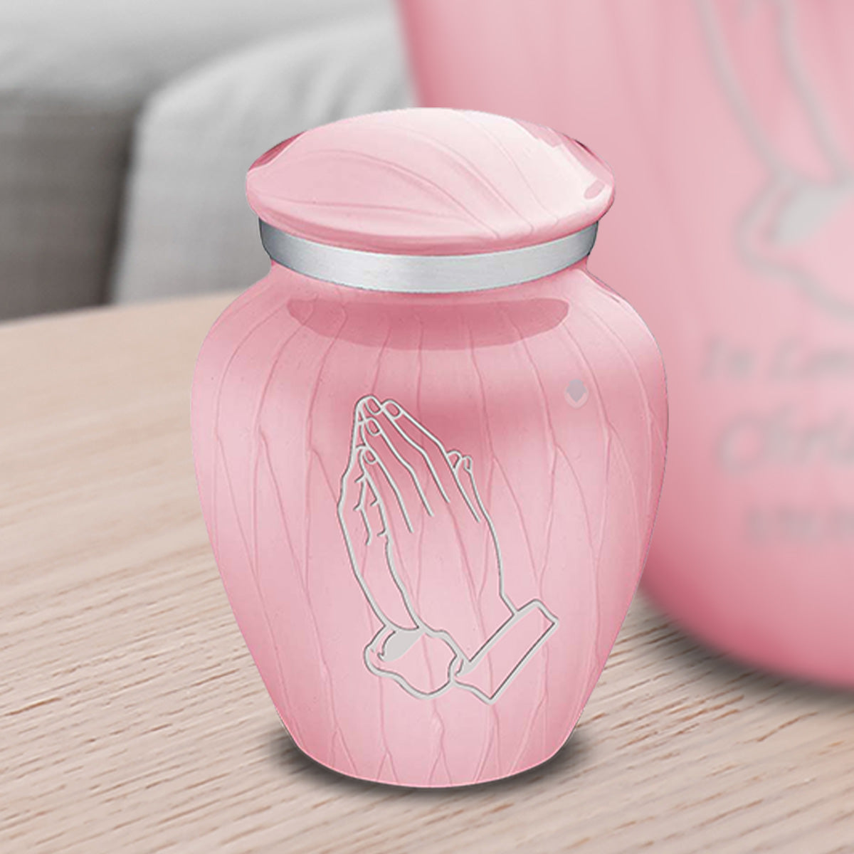 Keepsake Embrace Pearl Light Pink Praying Hands Cremation Urn