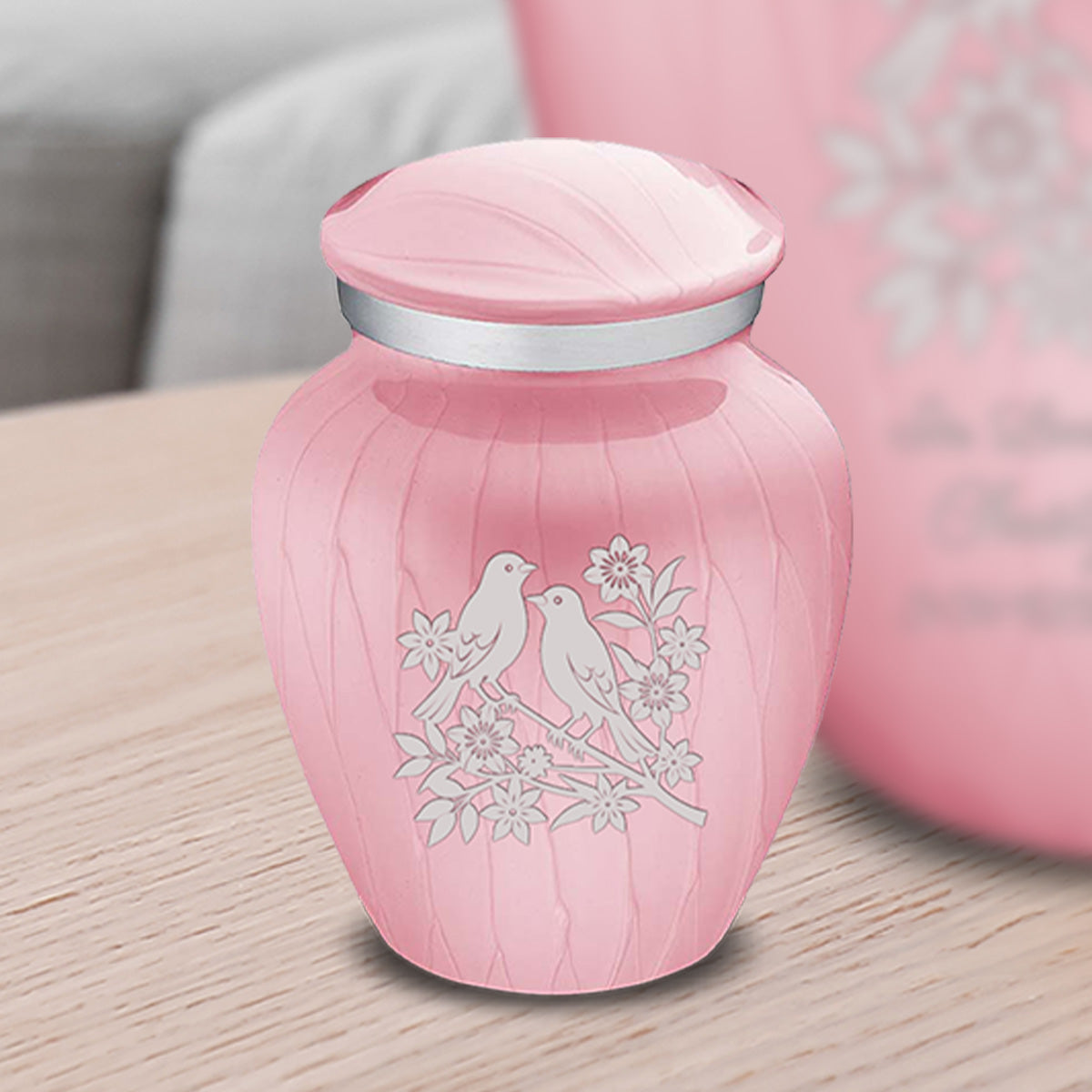 Keepsake Embrace Pearl Pink Songbirds Cremation Urn