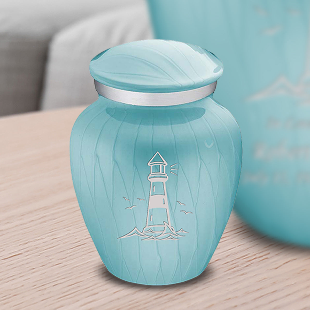 Keepsake Embrace Pearl Light Blue Lighthouse Cremation Urn