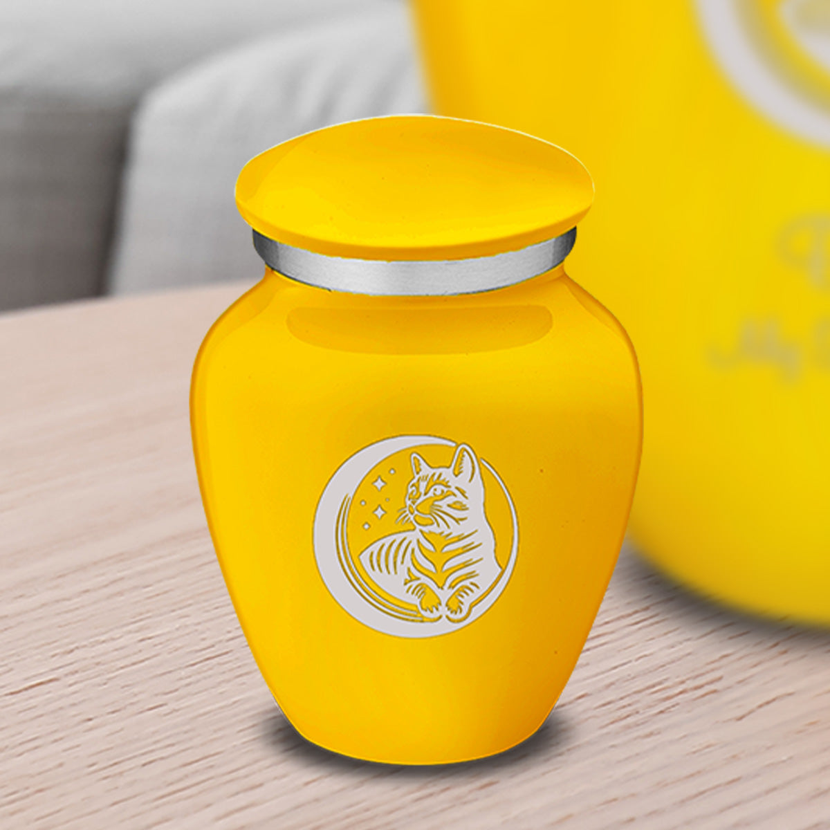 Keepsake Embrace Yellow Pet Cute Cat Cremation Urn