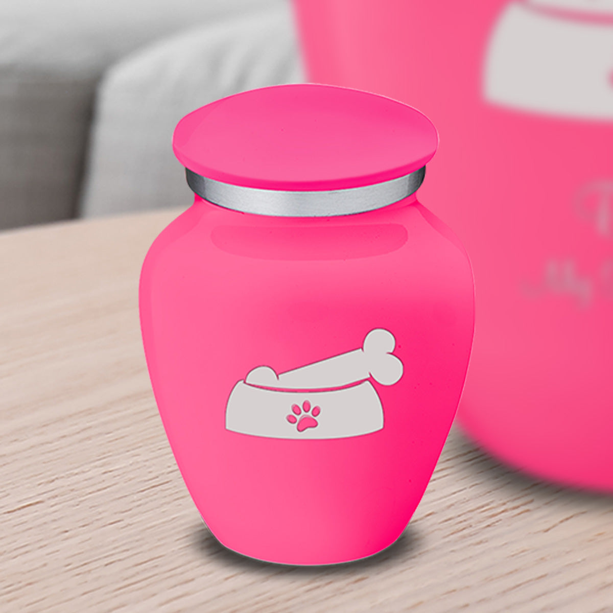 Keepsake  Embrace Bright Pink Pet Dog Bone Cremation Urn