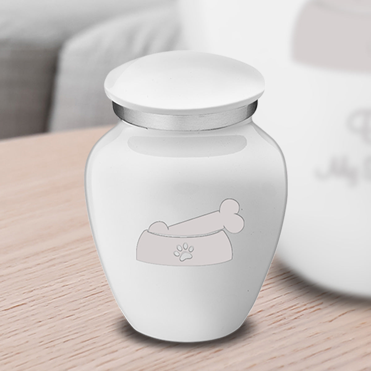 Keepsake  Embrace White Pet Dog Bone Cremation Urn