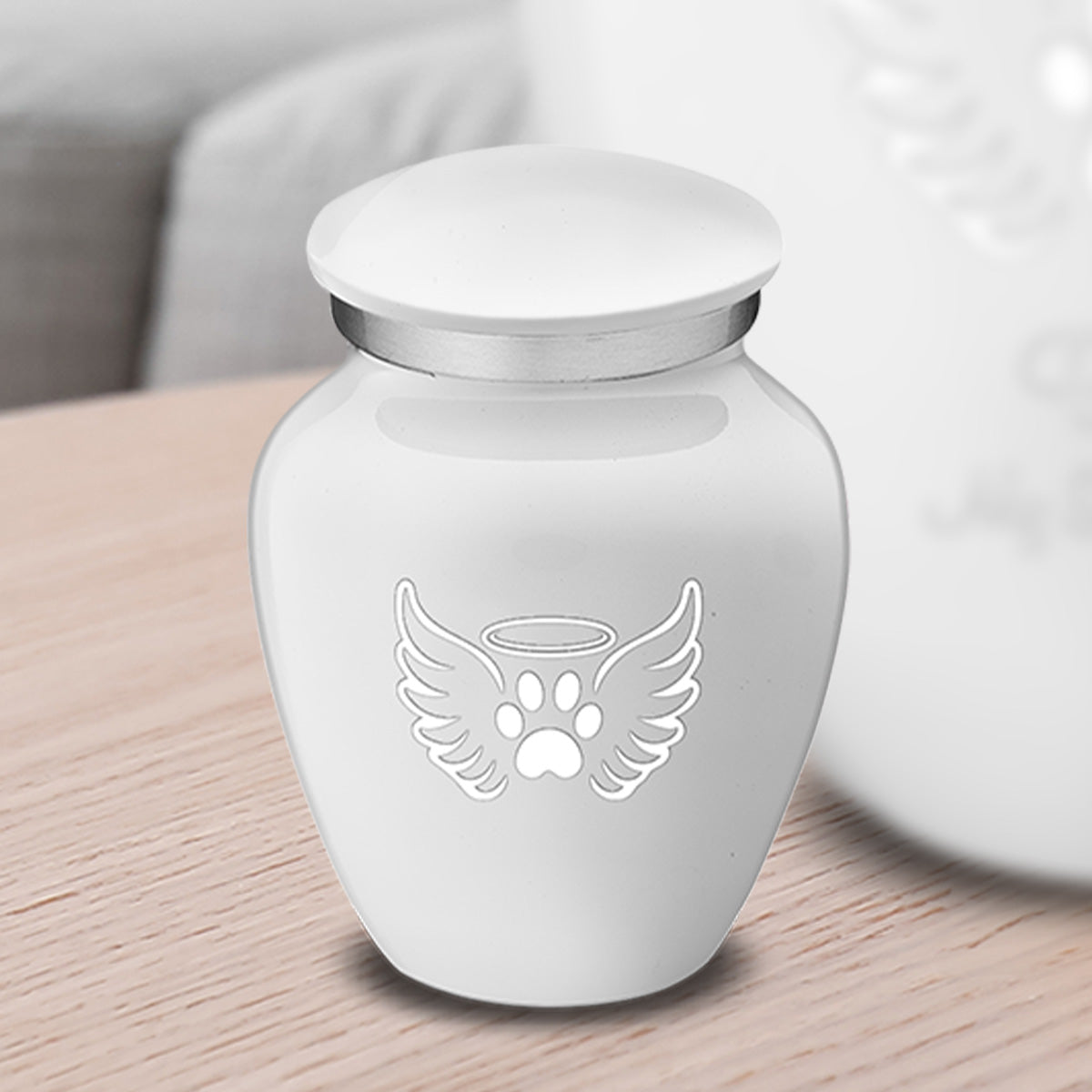 Keepsake Embrace White Pet Angel Wings Cremation Urn