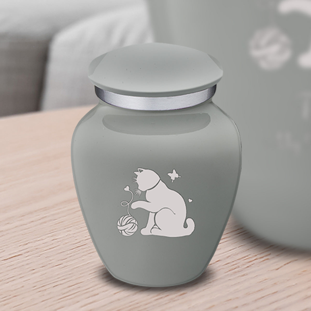Keepsake Embrace Slate Grey Pet Fun Cat Cremation Urn