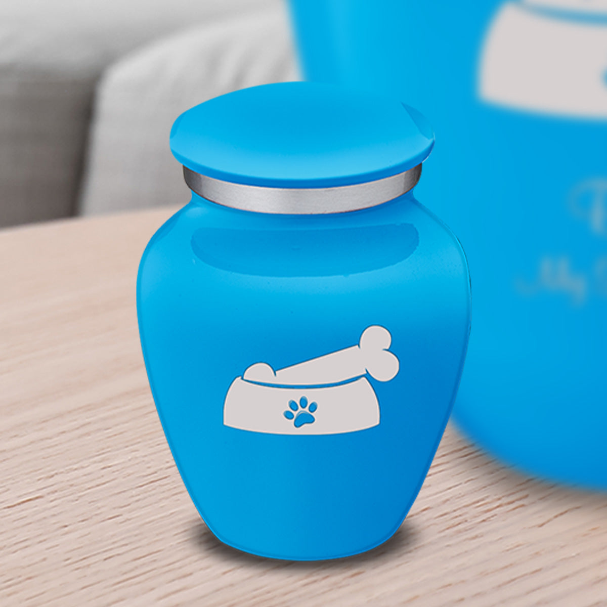 Keepsake  Embrace Racing Blue Pet Dog Bone Cremation Urn