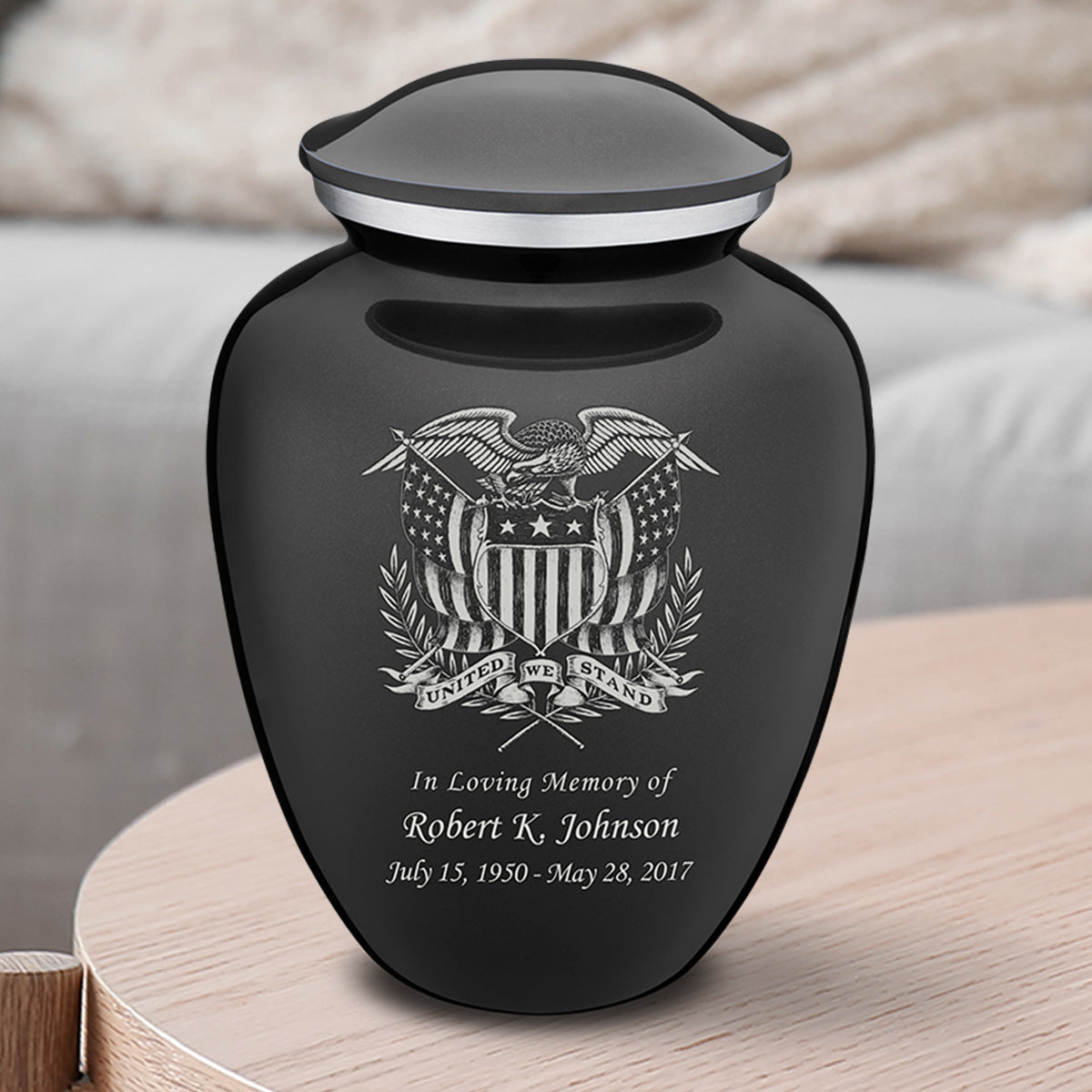Medium Embrace Charcoal American Glory Cremation Urn