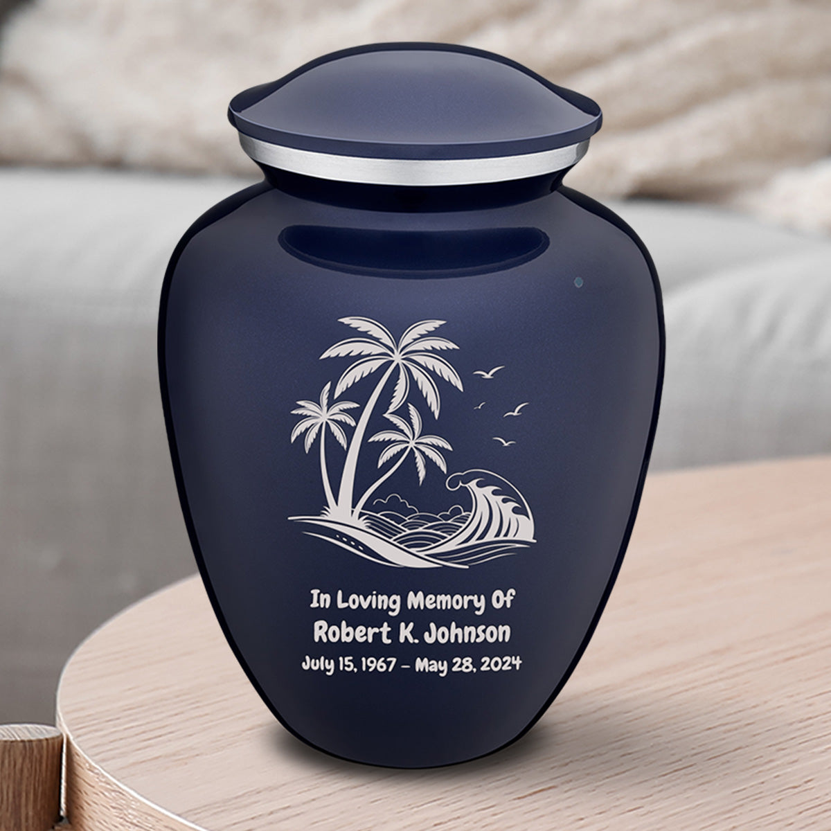 Medium Embrace Cobalt Blue Palm Beach Cremation Urn