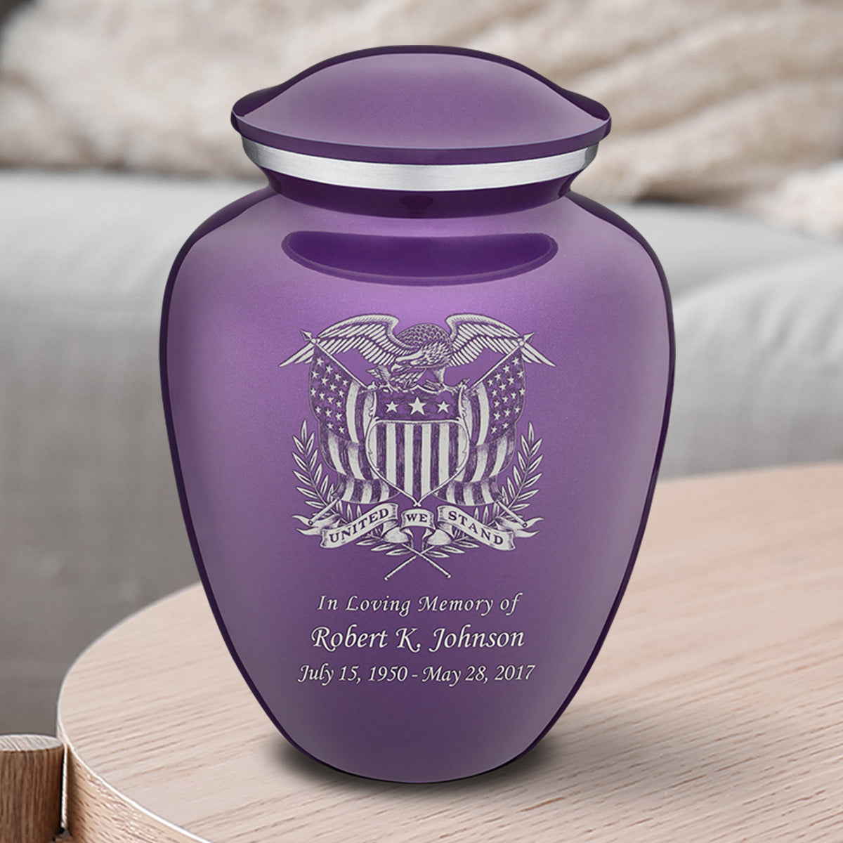 Medium Embrace Purple American Glory Cremation Urn