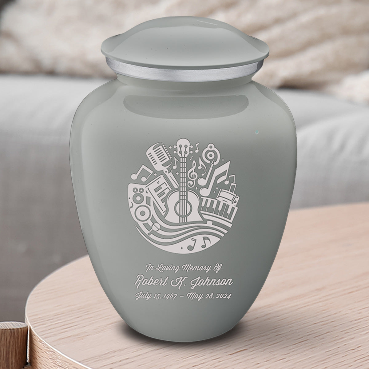 Medium Embrace Slate Grey Music Cremation Urn