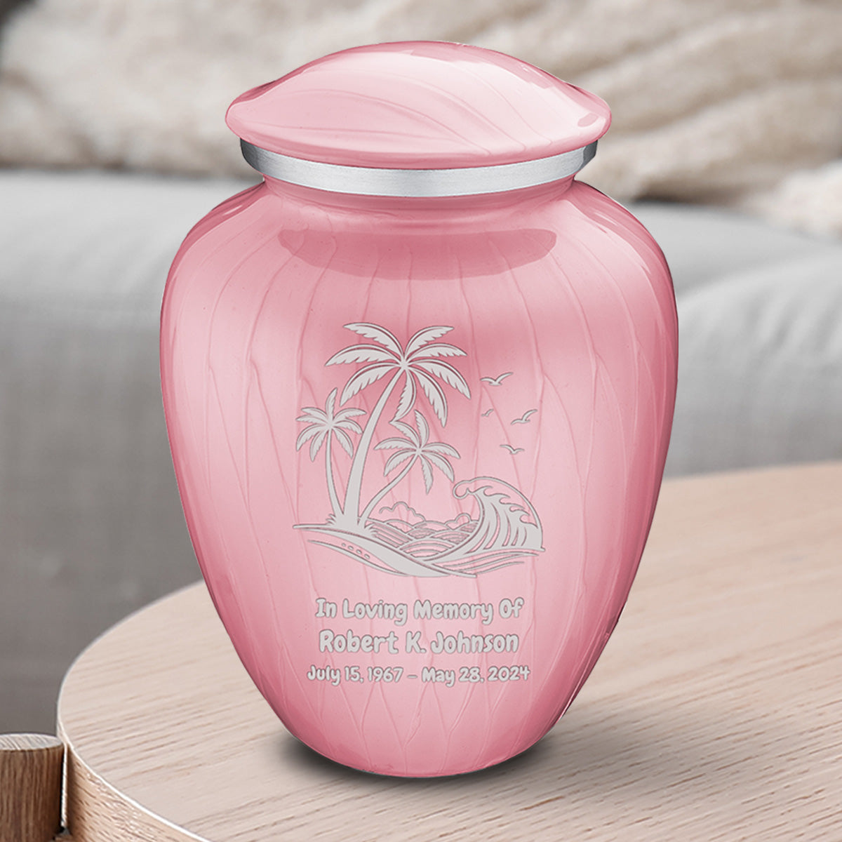 Medium Embrace Pearl Pink Palm Beach Cremation Urn