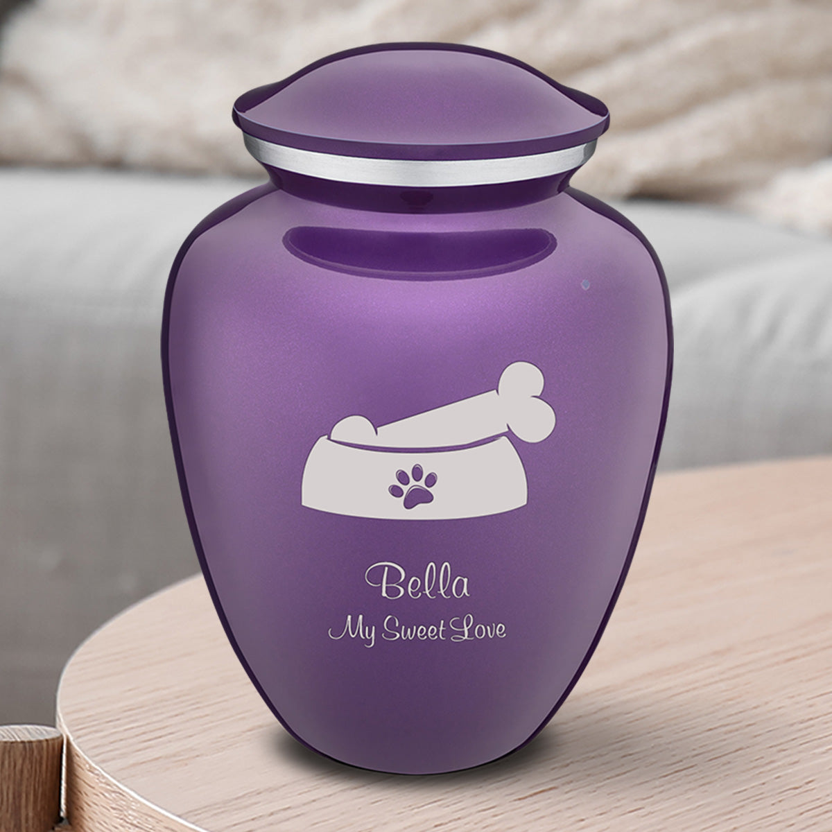 Medium  Embrace Purple Pet Dog Bone Cremation Urn