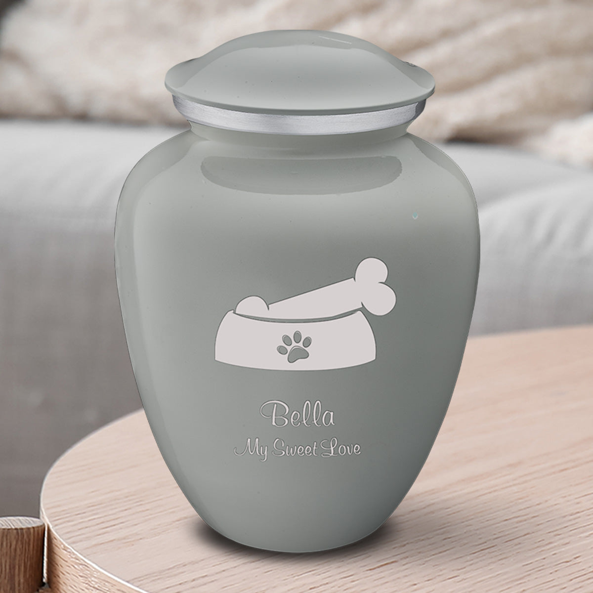 Medium  Embrace Slate Grey Pet Dog Bone Cremation Urn