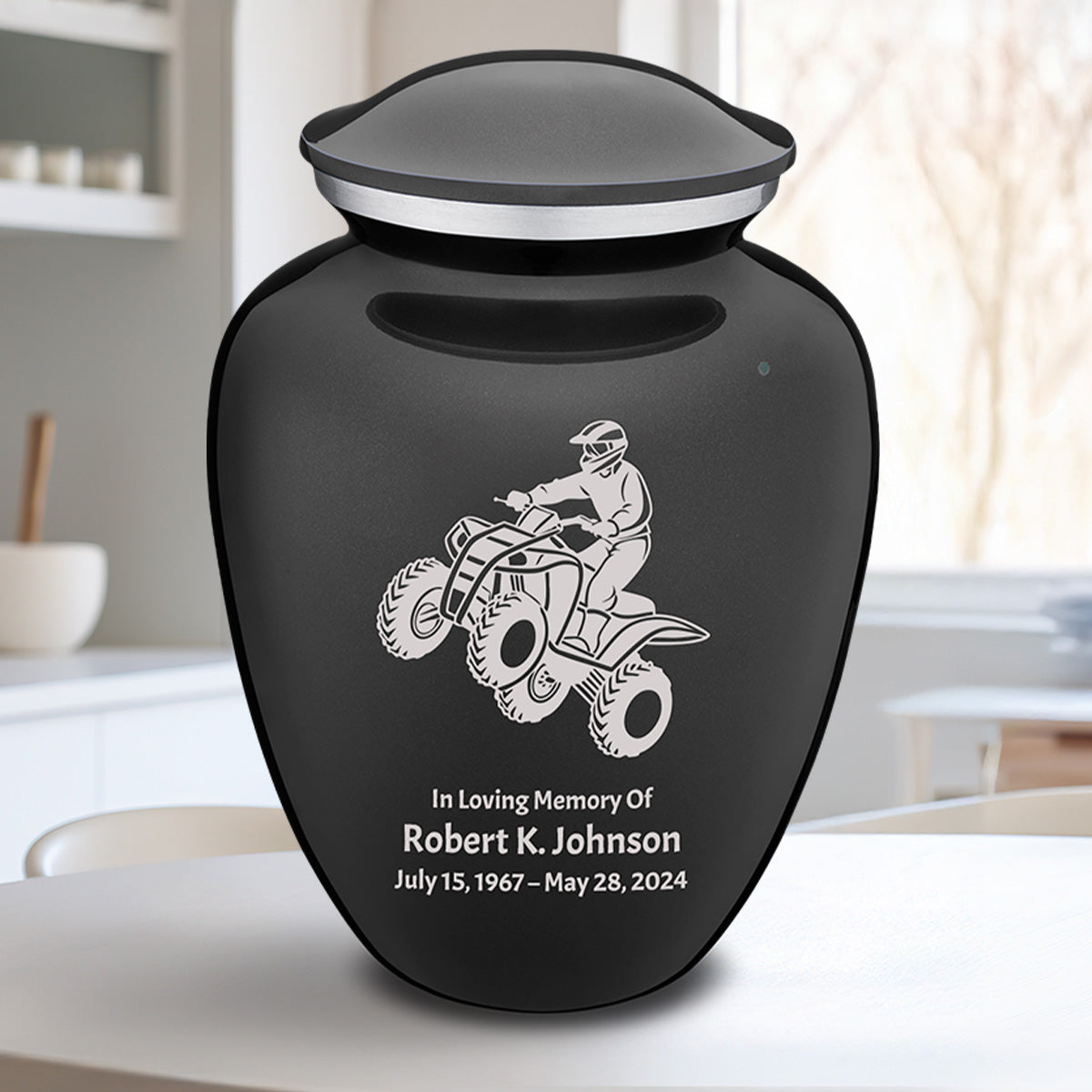 Adult Embrace Charcoal Black ATV Cremation Urn