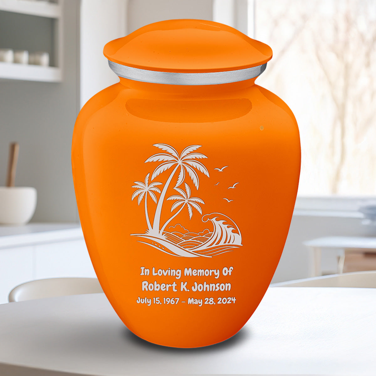 Adult Embrace Burnt Orange Palm Beach Cremation Urn