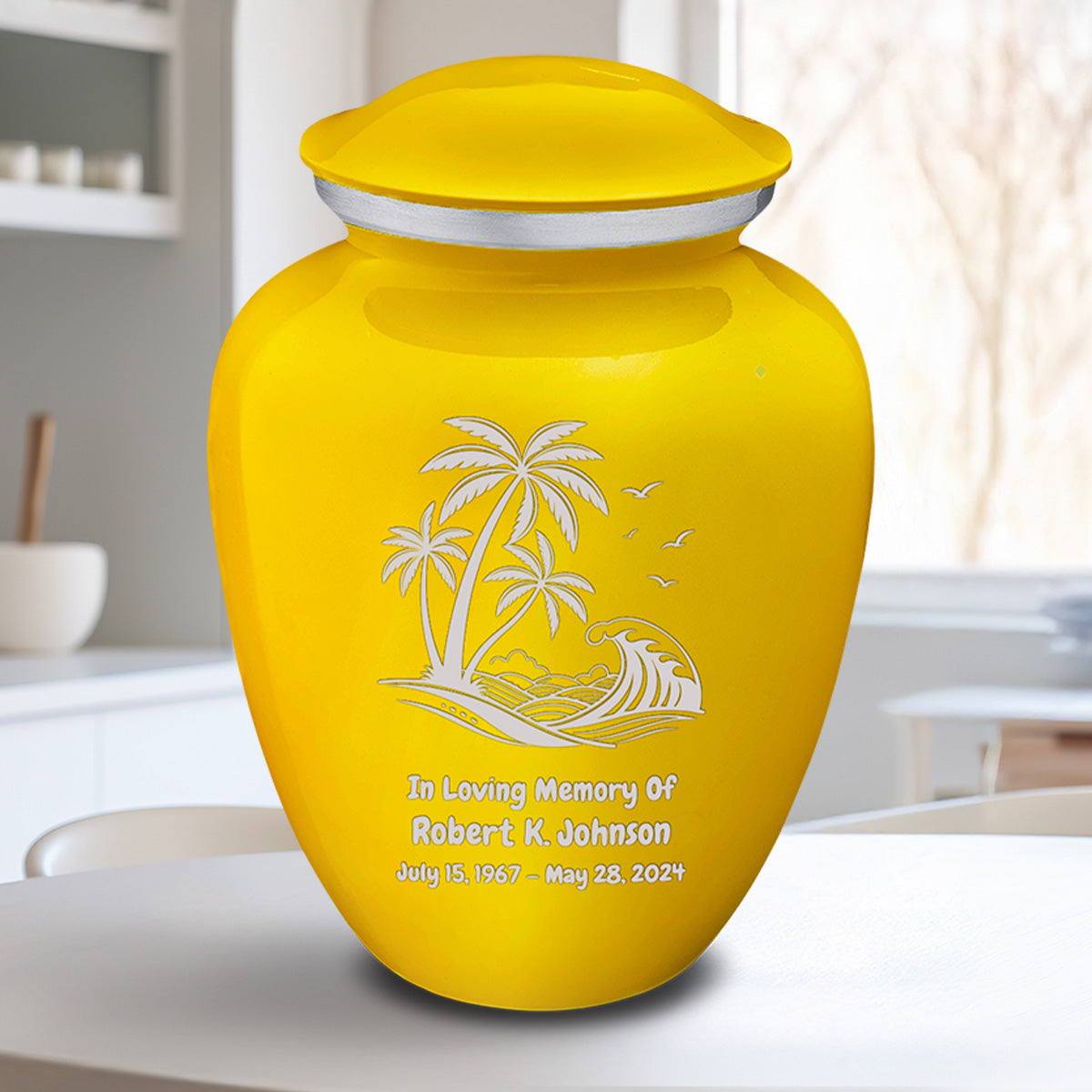 Adult Embrace Yellow Palm Beach Cremation Urn