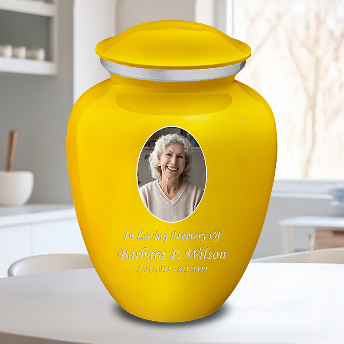 Adult Embrace Yellow Portrait Cremation Urn