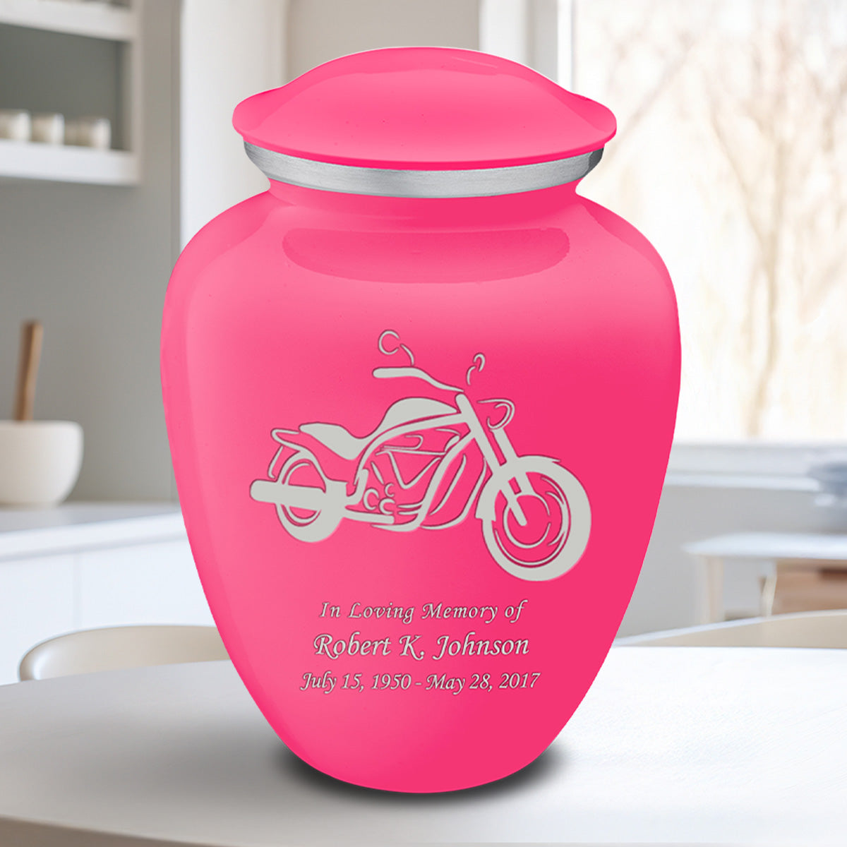 Adult Embrace Bright Pink Motorcycle Cremation Urn