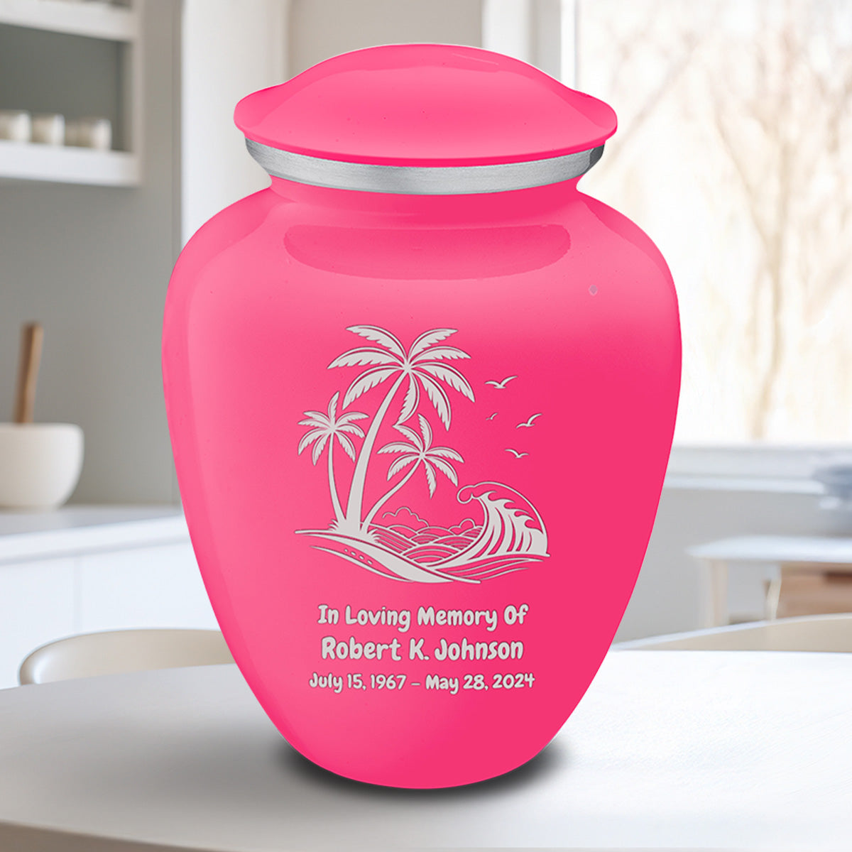 Adult Embrace Bright Pink Palm Beach Cremation Urn